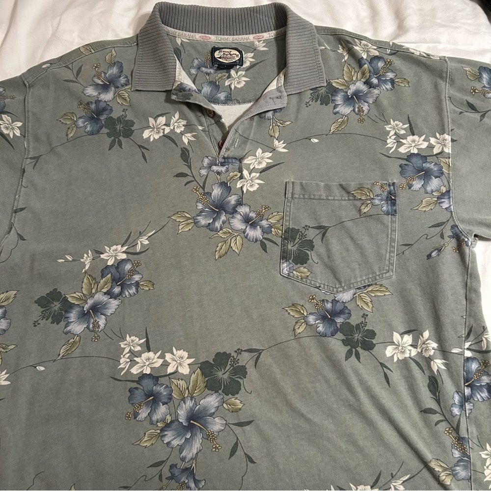 VintageTommy Bahama‎ 100% Cotton Polo Shirt w/Pocket Size L - Picture 3 of 4